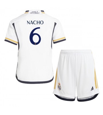 Lacne Dětský Futbalové dres Real Madrid Nacho #6 2023-24 Krátky Rukáv - Domáci (+ trenírky)